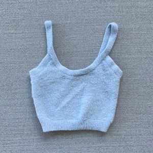 Kendall+kylie baby blue crop top